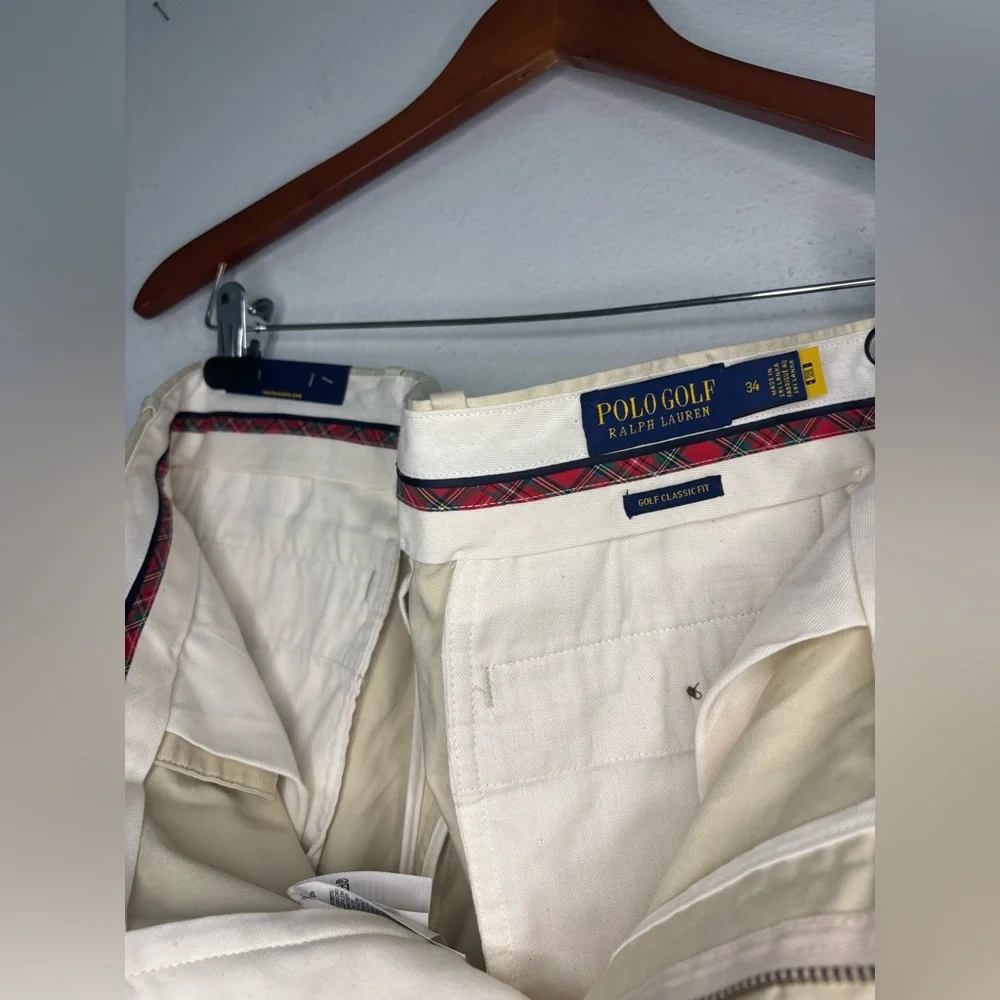 POLO RALPH LAUREN GOLF NWT BEIGE CREAM CLASSIC FIT MENS SHORTS SZ 34